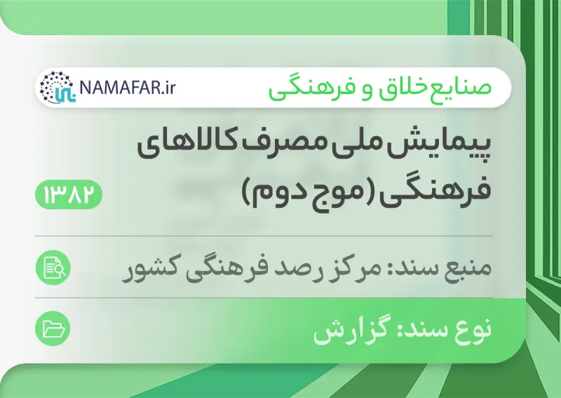 National survey of cultural goods consumption in Iran (second wave)